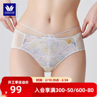 华歌尔Wacoal 蓝标中低腰蕾丝三角裤内裤内衣女WP34A4 豆乳白 170/100