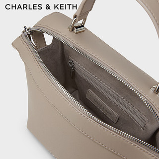 CHARLES&KEITH24春简约纯色拉链式手提包斜挎包女CK2-50782313 Taupe灰褐色 S