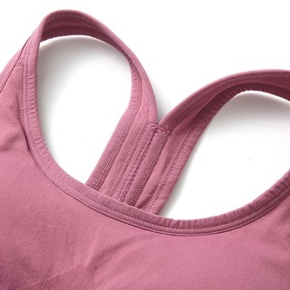 暴走的萝莉 运动内衣女中强度文胸透气防震跑步瑜伽背心LLWX02948 淡紫色 M