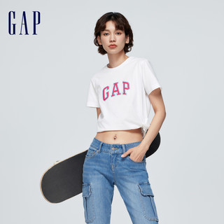 Gap 盖璞 女装春季2024新款LOGO短袖T恤圆领甜辣上衣纯棉打底衫402168