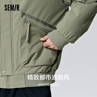 Semir 森马 三防棉服男23冬季时尚防水防油防污外套简约休闲上衣109723112102 土灰绿40944 M