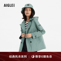 AIGLE 艾高 经典秋季女士GORE-TEX防风防雨透汽短款风衣夹克外套 石蓝色 40