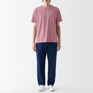 无印良品（MUJI）男式 天竺织 圆领短袖T恤 舒适休闲百搭 男t恤ABA99A3S 粉红色 L