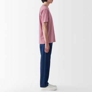无印良品（MUJI）男式 天竺织 圆领短袖T恤 舒适休闲百搭 男t恤ABA99A3S 粉红色 L
