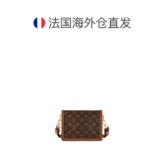 LOUIS VUITTON 欧洲Louis Vuitton路易威登女士配皮单肩包棕色迷你老花帆布