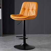 裕邻吧台椅子可升降高脚凳吧台凳子吧椅高脚椅前台椅子YLY01 黑色底盘高款-橘色