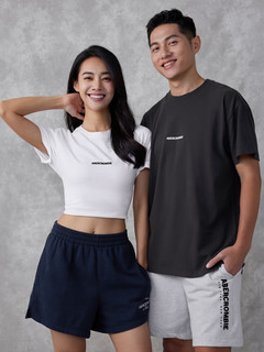 Abercrombie & Fitch 男装女装 美式复古休闲装宽松Logo圆领短袖T恤 329148-1 深灰色 XL (180/116A)