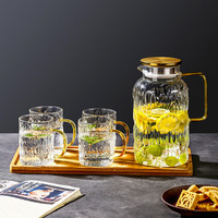 唯铭诺（WEIMINGNUO）家用水具带壶水杯透明茶杯牛奶杯啤酒杯高硼硅耐热玻璃杯套装