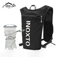 INOXTO鹰图越野跑背包轻薄透气速干5L跑步包双肩水袋包591黑配白+水袋 黑配白背包+1.5L水袋