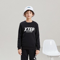 XTEP 特步 男童中大童保暖套头卫衣小童百搭加绒运动上衣潮