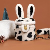 Miffy 米菲 毛绒水桶包 可爱兔子年毛毛单肩包少女斜挎包
