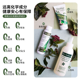 Vitalstyl 维彤 染发剂3N套装棕黑色155ml*2盒  无氨植物遮白发 棕黑色+棕黑色