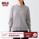 MUJI 無印良品 无印良品 MUJI 女式 美利奴羊毛 中针距圆领毛衣 BAH11A2A 长袖多彩针织衫 浅银灰色 XS