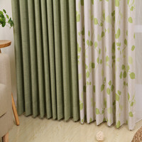 SUNPATHIE 日式小清新田园自然窗帘遮光布卧室挂钩式现代简约春意