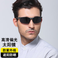 尚瞳（SHANGTONG）偏光眼镜太阳镜墨镜遮阳防晒防紫外线开车驾驶司机护目眼镜防眩光 8.枪框黑灰片--赠镜盒镜布镜袋