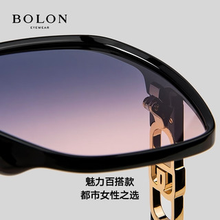 暴龙（BOLON）眼镜优雅防紫外线大框太阳镜开车偏光墨镜女 BL5072C65 C65-紫灰色(偏光)