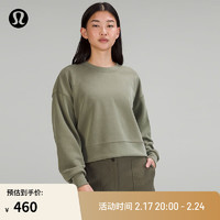 lululemon 丨Perfectly Oversized 女士短款圆领卫衣 LW3EZLS 军绿色 4