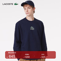 LACOSTE 拉科斯特 法国鳄鱼男女同款秋冬纯色休闲圆领套头长袖卫衣|SH1156 166/藏青色 M/175