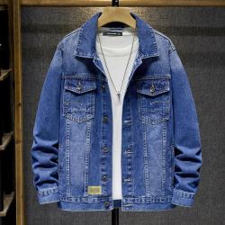 春季热销明线设计牛仔外套男潮流百搭牛仔夹克男宽松牛仔衣外套男