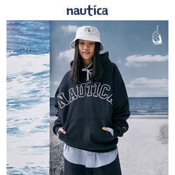 nautica white sail nautica Japan 日系无性别大logo宽松潮流连帽卫衣