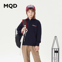 马骑顿 MQD童装男大童23冬学院风休闲翻领毛衣 藏青 120