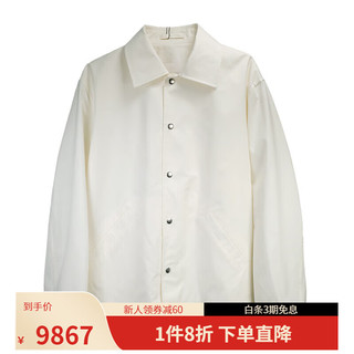 吉尔·桑达男装棉质Logo印花衬衫式外套休闲外套 J23BN0003J45071 米白色 48