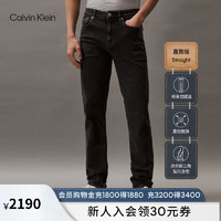 Calvin Klein Jeans24春夏男士休闲黑色水洗修身直筒牛仔裤J325398 1BY-牛仔黑 32
