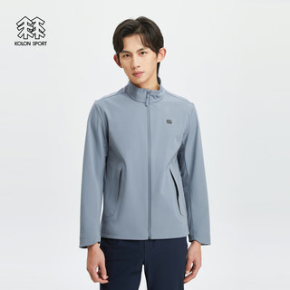 KOLON SPORT/可隆软壳夹克 男子户外休闲徒步防风登山防泼水外套 LHJK4SN103-LB 浅蓝色【立领】 190/3XL