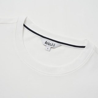 AIGLE艾高长袖T恤2024年早春男士DFT速干凉爽排汗户外防晒 粉白色 AW082 L(180/96A)