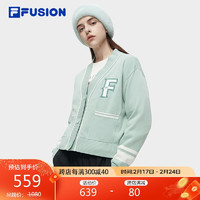 FILA FUSION斐乐潮牌女子织外套2024春季时尚宽松毛织开衫 165/84A/M