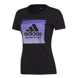 adidas阿迪达斯category系列运动服女款短袖休闲t恤羽毛球服黑色ce
