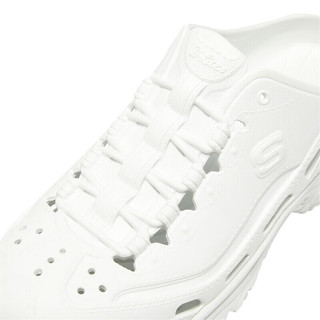 斯凯奇（Skechers）泡泡鞋女洞洞鞋软弹凉拖透气半拖鞋子111248 白色 40  WHT白色