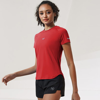 范斯蒂克（vansydical）运动T恤凉感服女短袖速干瑜伽上衣跑步服训练罩衫夏季科系列 黑灰迷彩 XL