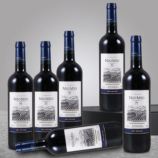 纽慕（NIOMIO）法国红酒原瓶进口送礼红葡萄酒750ml*6礼盒装布鲁干红葡萄酒