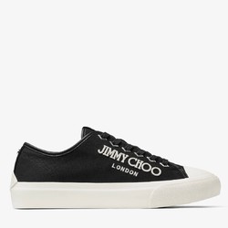 JIMMY CHOO 周仰杰 黑色拿铁色撞色帆布低帮运动鞋 J000165676405