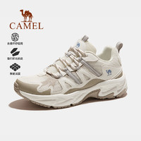 骆驼（CAMEL）登山鞋男徒步鞋子防滑耐磨轻便户外女士运动鞋 F24B693030 米白/卡其，女 39