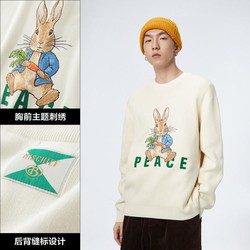 PEACEBIRD WOMEN 太平鸟女装 PEACEBIRD MEN 太平鸟男装 男装2024春兔子刺绣毛套衫男式毛衣