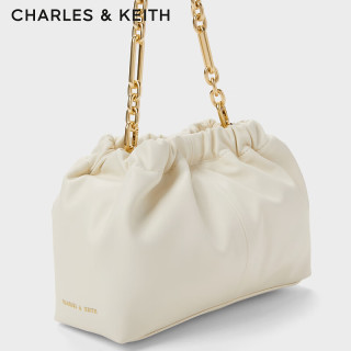 CHARLES & KEITH CHARLES&KEITH时尚柔软褶皱链条云朵包手提包单肩包女CK2-10151320 Cream奶白色 S