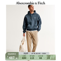 ABERCROMBIE & FITCH男女同款 24春美式经典Logo时尚流行连帽卫衣 355693-1 蓝色 M (180/100A)