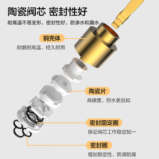 micoe 四季沐歌 一进二出三通角阀洗衣机水龙头水嘴铜主体双把双控