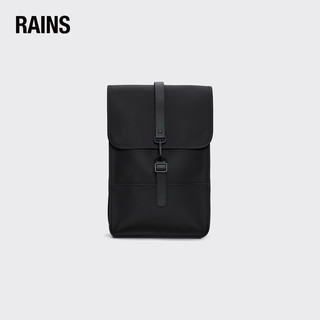 Rains 北欧经典双肩包 防水时尚背包电脑包书包男女Backpack Mini 黑色