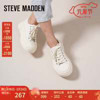 史蒂夫·马登 STEVE MADDEN /思美登春季厚底绑带运动女士休闲鞋饼干鞋女BECA 白色 34