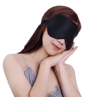 欣诺凡真丝眼罩睡眠男女士遮光透气双面桑蚕丝可调节带护眼罩 成人真丝眼罩【藏青】