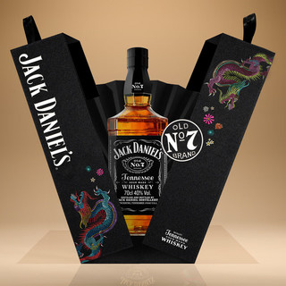 杰克丹尼（Jack Daniels）美国 田纳西州 调和型 威士忌洋酒黑标700ml*2龙年礼盒装 黑标700ml龙年礼盒装