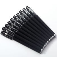 菲天 办公中性笔批发水笔黑色0.5MM学生用碳素笔芯磨砂 黑色中性笔