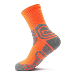 TFO 戶外襪 高幫減震登山襪越野跑透氣運動徒步襪2202205 男款橙色