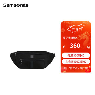 Samsonite 新秀丽 腰包2023新款男女商务腰包时尚休闲单肩斜挎包KL5 黑色