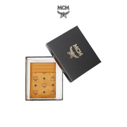 MCM 奢侈品  中性礼盒装 干邑色人造革配牛皮革卡包卡夹 MXAAAVI03CO001