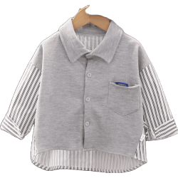 weimiya薇靡雅男童衬衫秋款儿童秋装长袖外套新款网红宝宝休闲衬衣