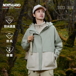 NORTHLAND 诺诗兰 23秋冬三合一硬壳冲锋衣女士防水防风徒步登山服夹克休闲外套